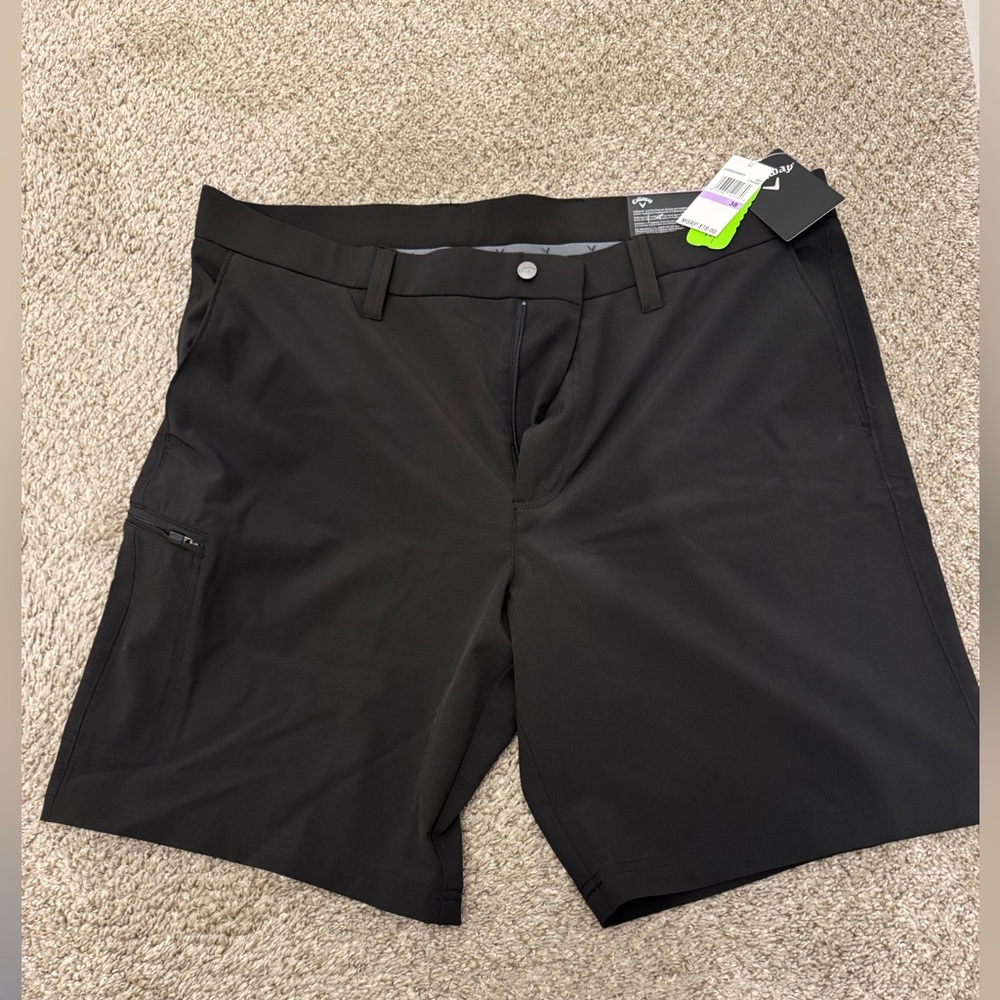 Callaway Opti-dri Stretch black men’s shorts size 38 - 9” inseam NWT